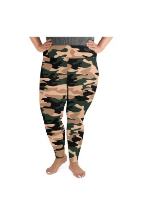 Woodland Camouflage Plus Size Leggings