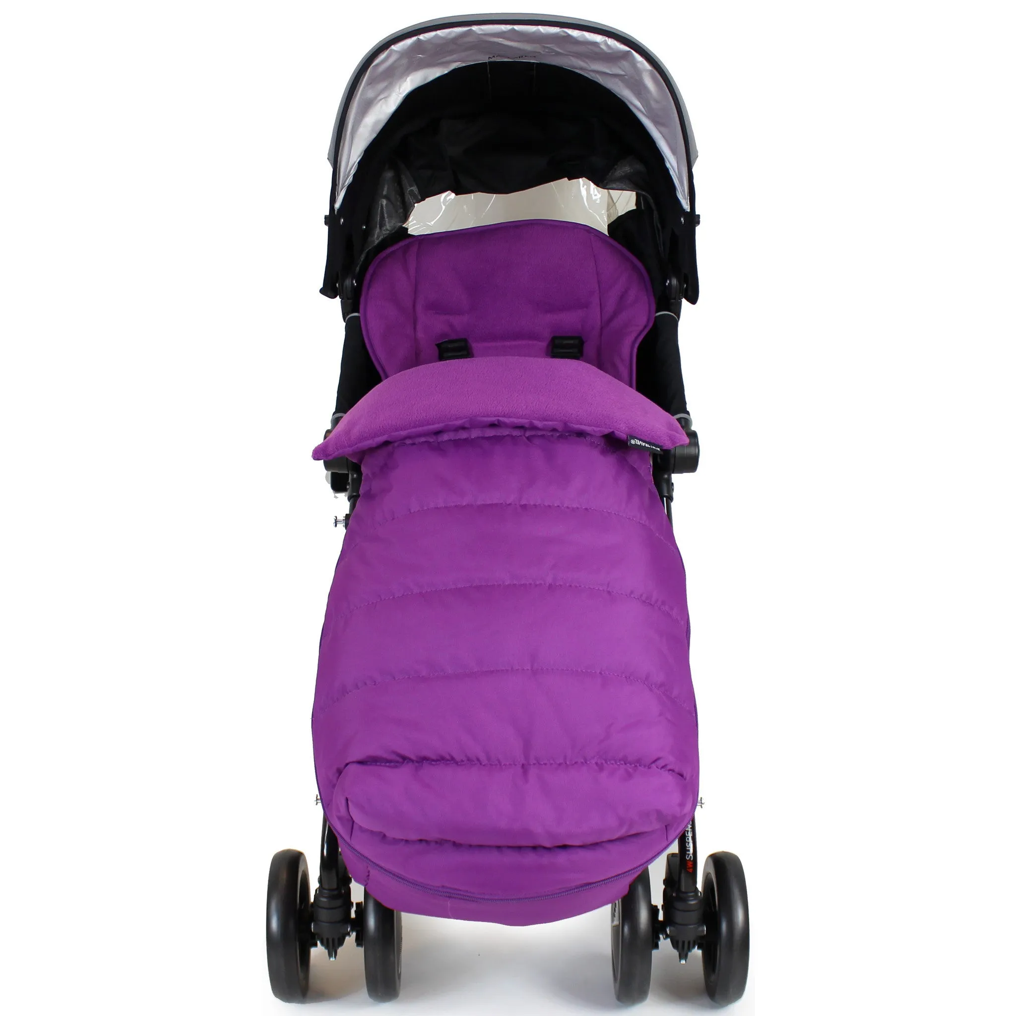 XXL Large Luxury Foot-muff And Liner For Maclaren Techno XT - Plum (Purple)